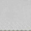 Double Gauze One-side Embroidery Border White