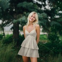 Double Gauze One-side Embroidery Border Natural