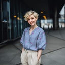 Cotton Stripes Sequins Hearts Blue