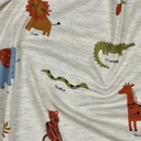 Jersey Melange Safari Animals Light Grey