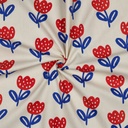 Poplin "BIO" Natural Big Flowers Natural