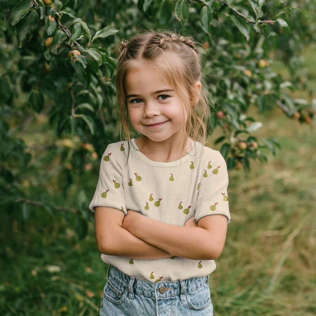 Waffle Jersey Pears Natural