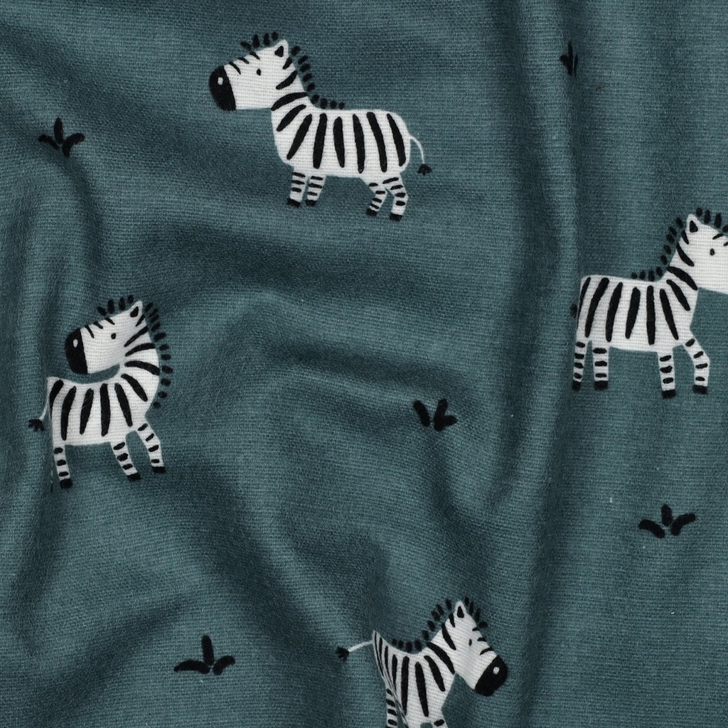 Flanel Zebras Green