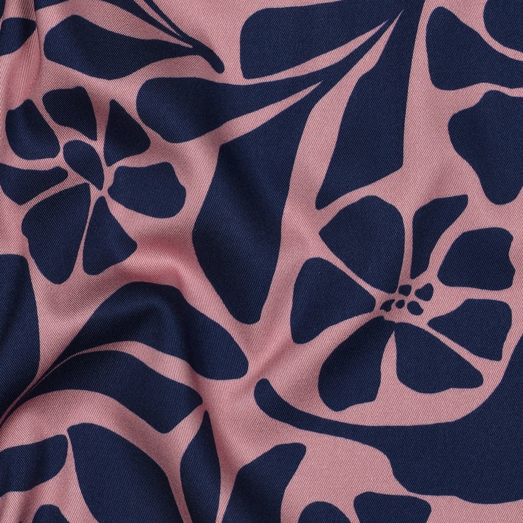 Rosella Stretch Marine Flowers Old Rose