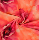 Cotton Stretch Satin Big Poppy Pink/Coral