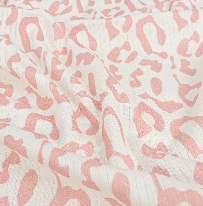 Ribjersey Leopard Rose