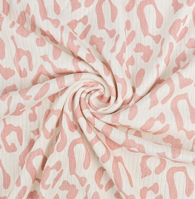 Ribjersey Leopard Rose