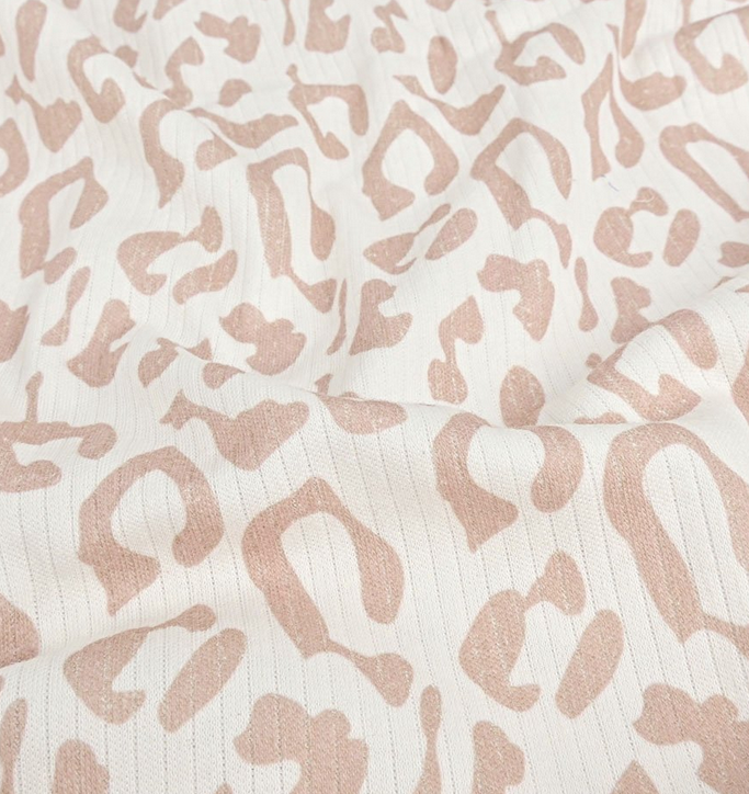 Ribjersey Leopard Rose Poudré