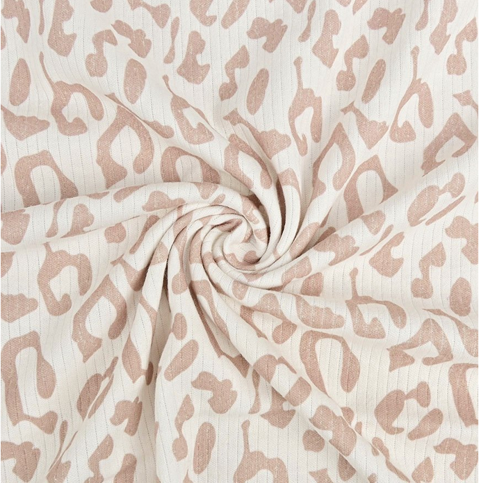 Ribjersey Leopard Rose Poudré