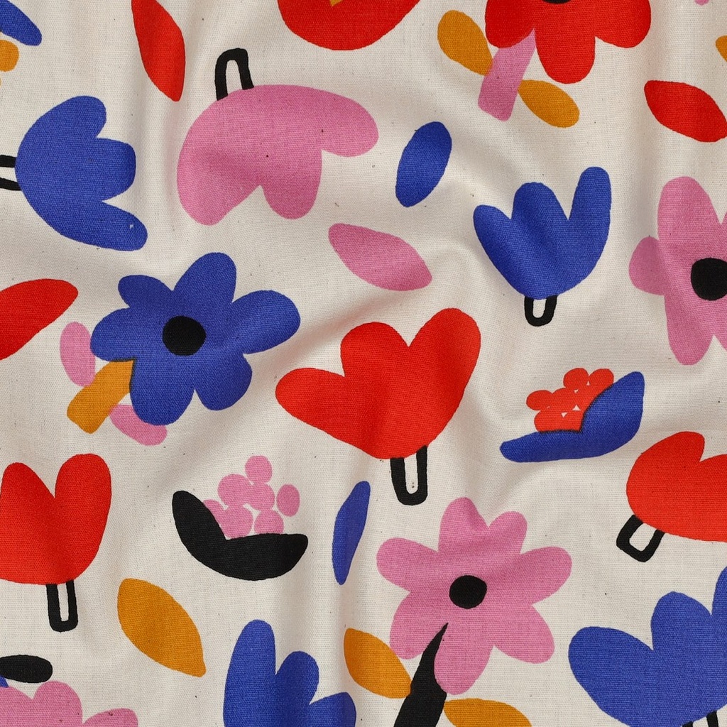 Jennifer Bouron Organische Double gauze Flowers - Natural/Pink