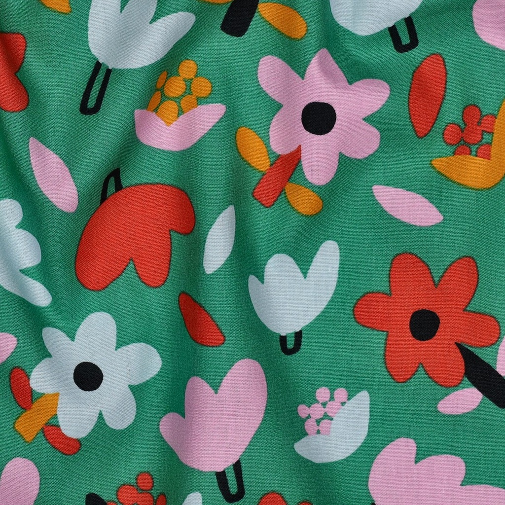 Jennifer Bouron Organische Double gauze Flowers - Natural/Pink