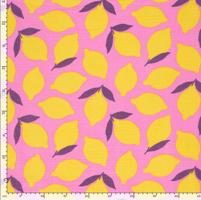 Double Gauze Lemons - Pink