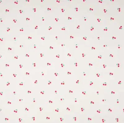 Poplin Print Mini Cherries Off White