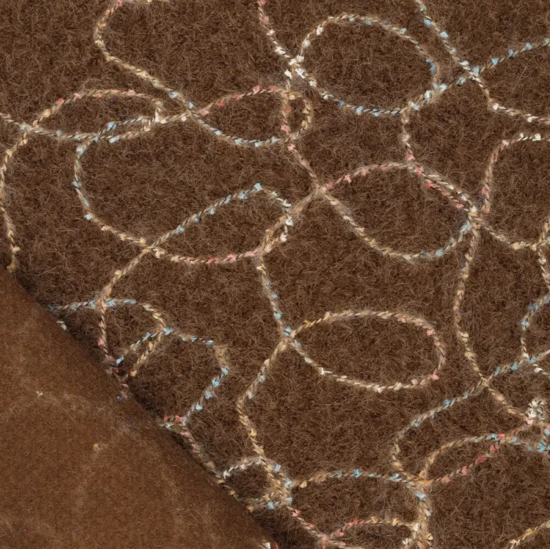 Mantelstof Bouclé Embroidery Lizzy Bruin