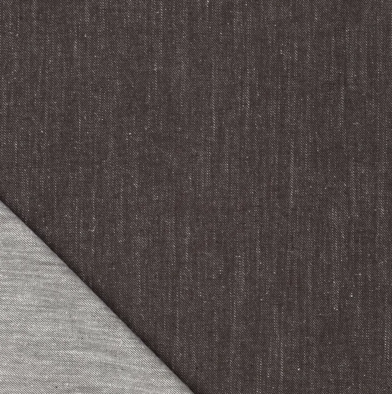 Stretch Denim Linen Dark Brown