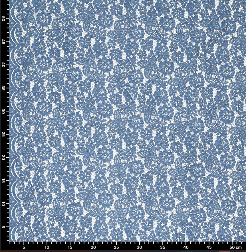 Cotton Lace Stain Dyed Jeansblue