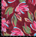 Viscose Stretch Tulip Lines Bordeaux