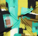 Viscose Stretch Satin Painting Jade/Lime