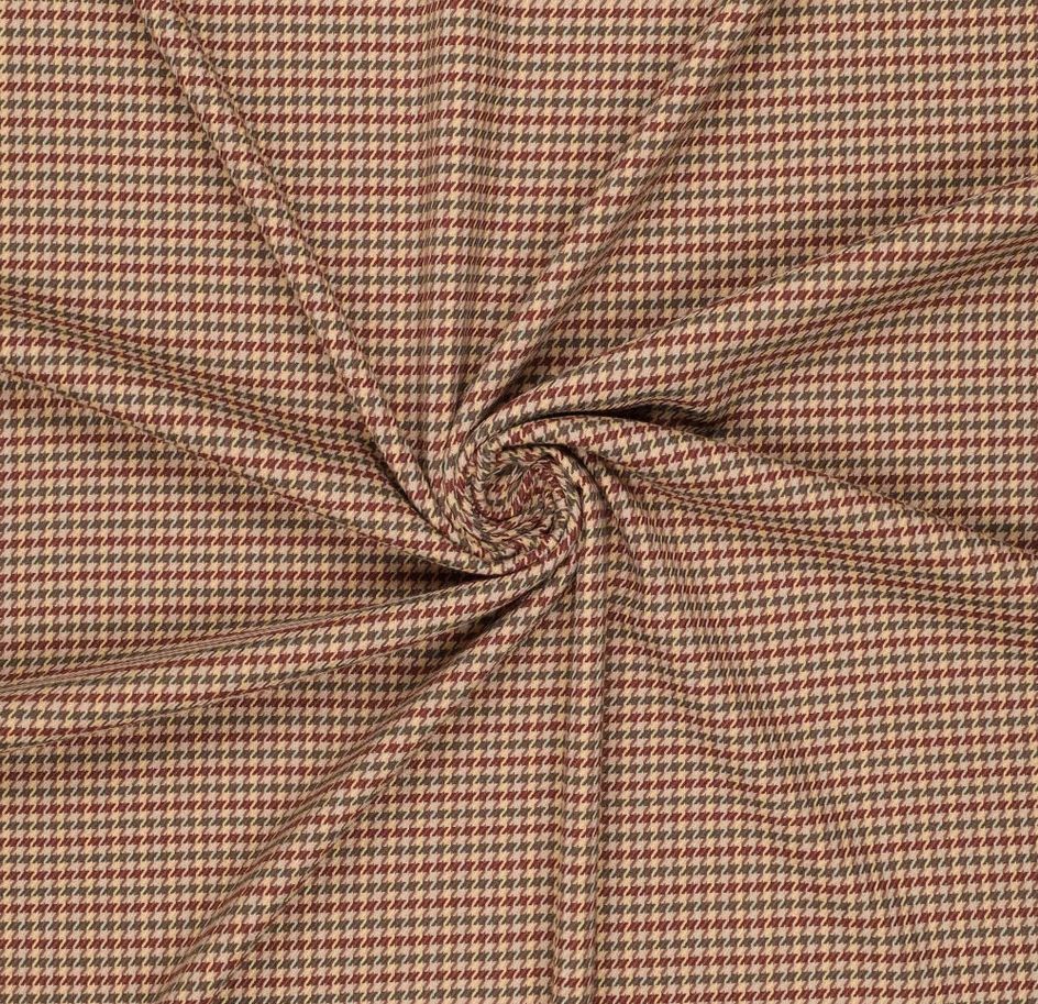 Stretch Stirling Checks Beige/Bordeaux