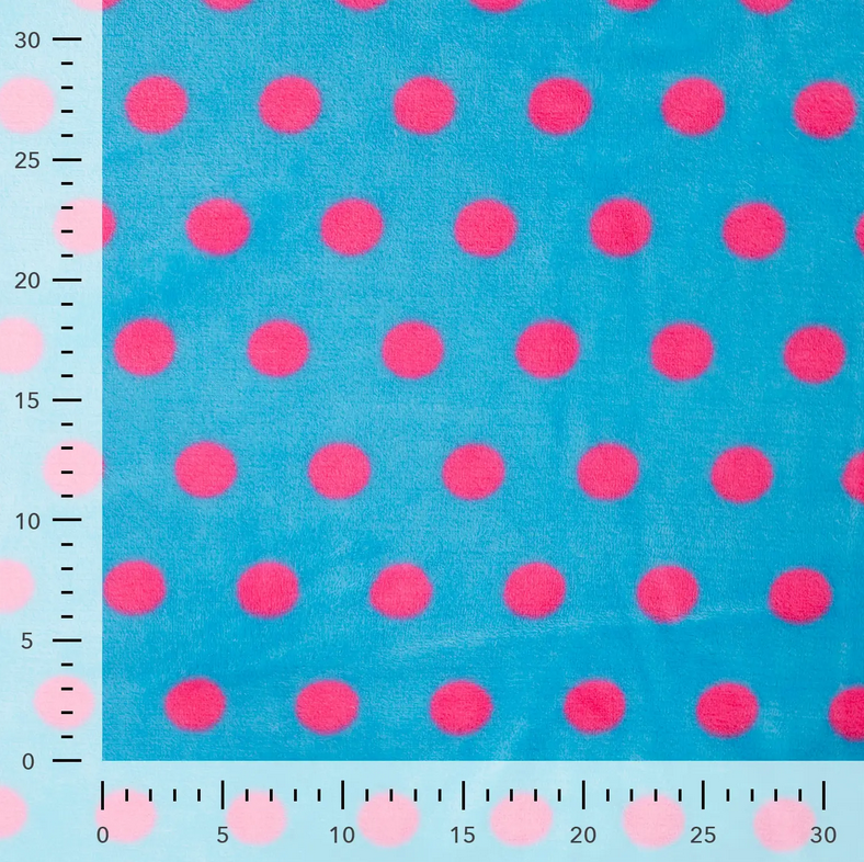 Wellness Fleece Pink Dots - Aqua