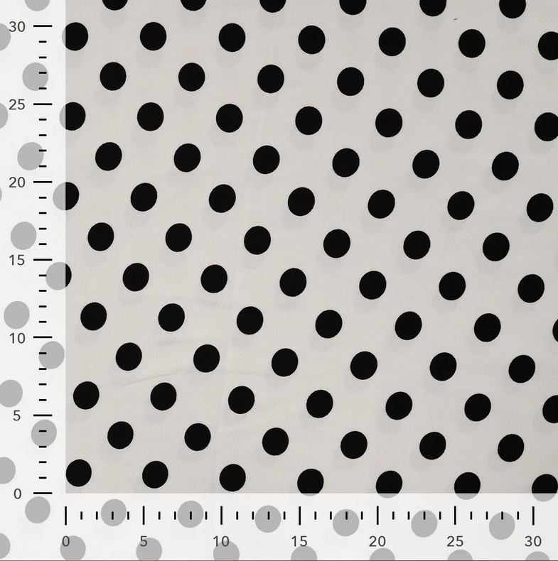 Viscose Twill Print Dots Ecru