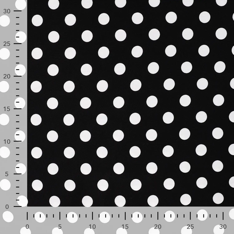 Viscose Twill Print Dots Black
