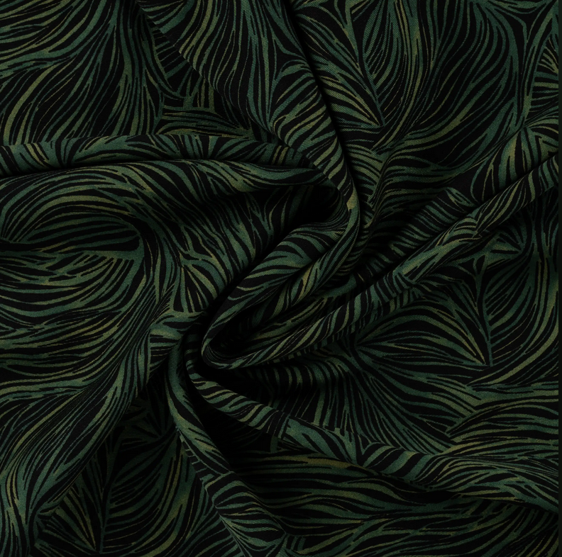 Viscose Twill Print Abstract Green