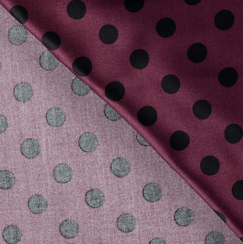 Viscose Satin Dots Wine