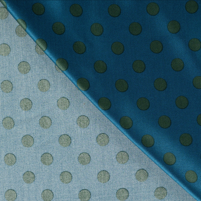 Viscose Satin Dots Blue