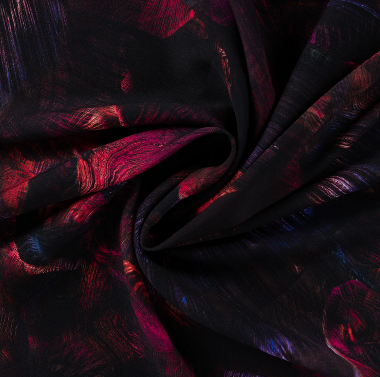 Viscose Ecovero Twill Leaves Cyclam