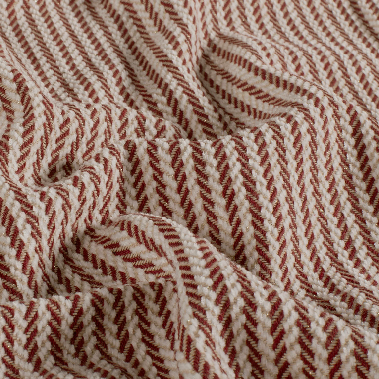 Mantelstof Jacquard Visgraat Bordeaux