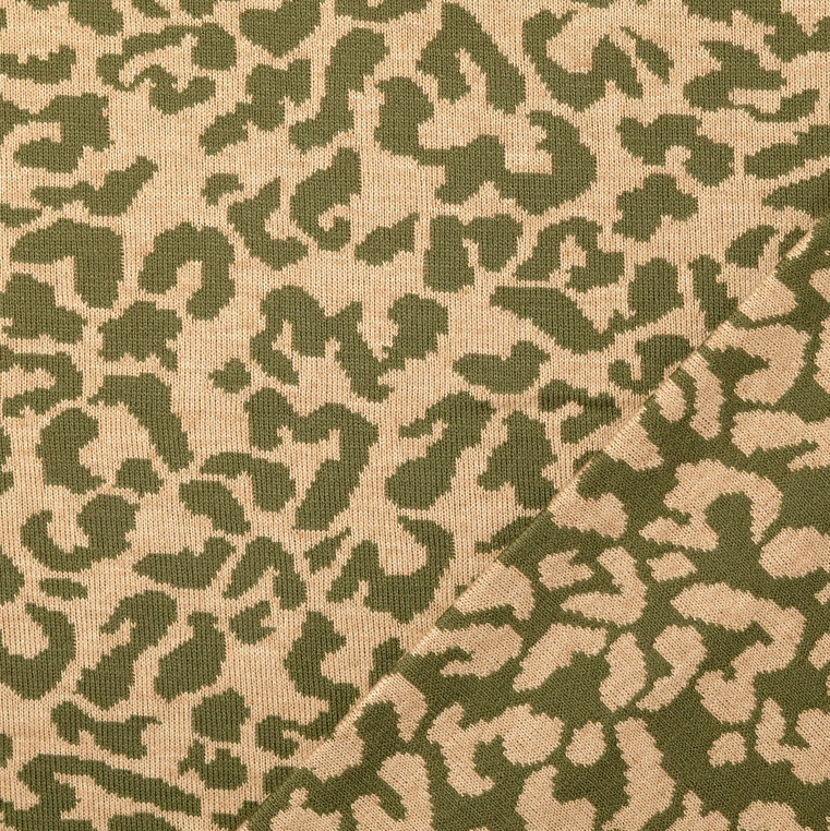 Jersey Jacquard Leo Olive Green
