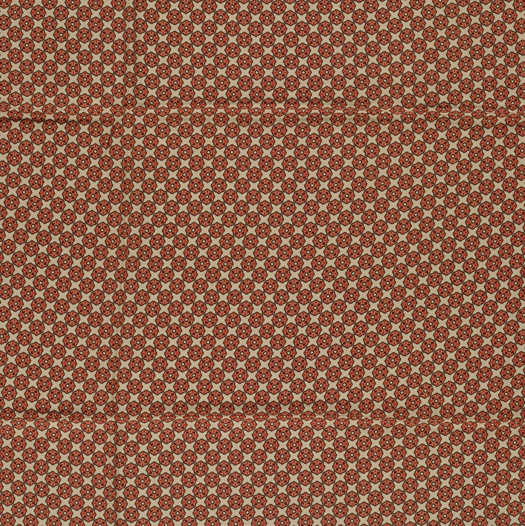 Viscose Satin Retroprint Rust/Red