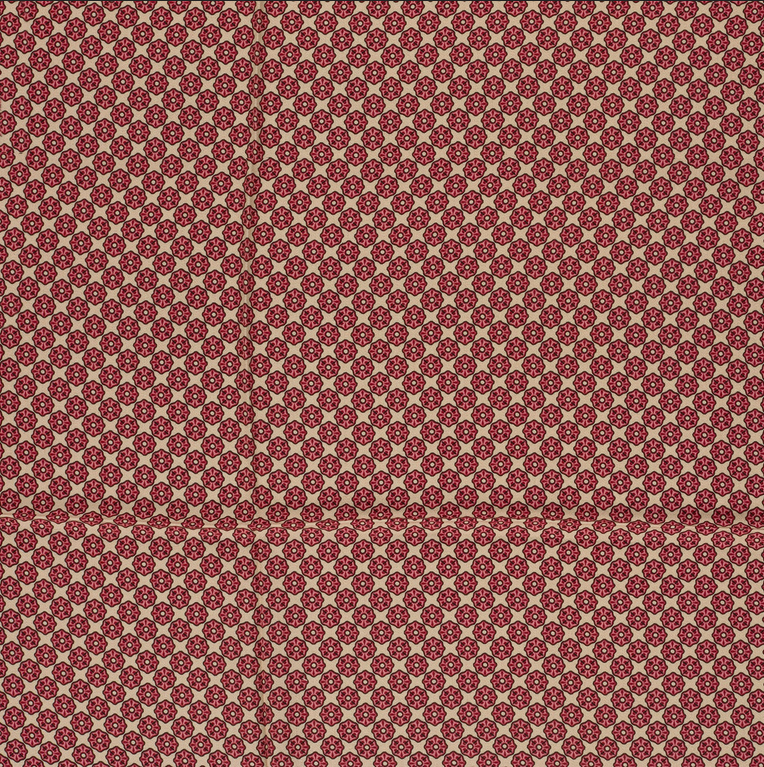 Viscose Satin Retroprint Raspberry