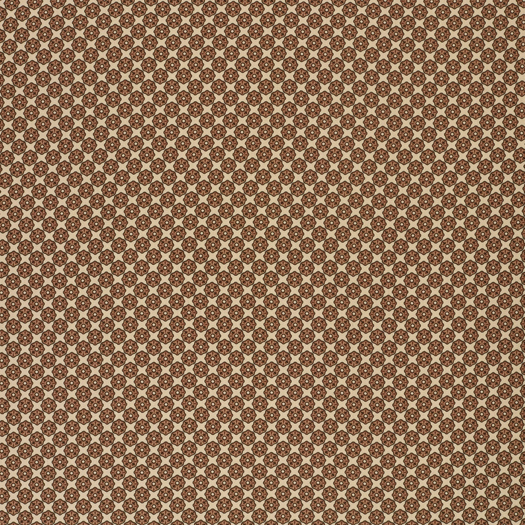 Viscose Satin Retroprint Brown
