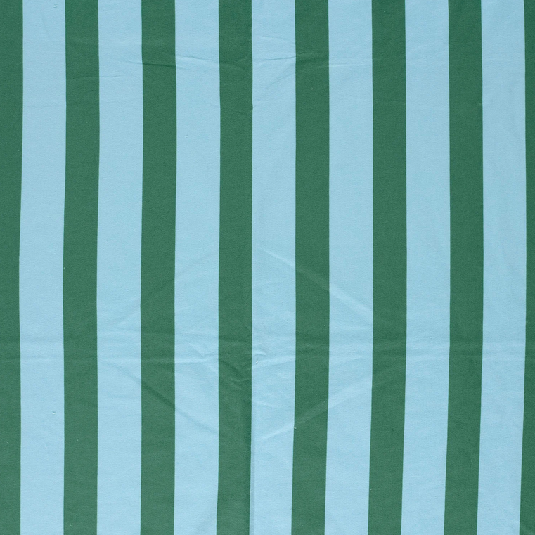 French Terry Vertical Stripe Light Blue/Green