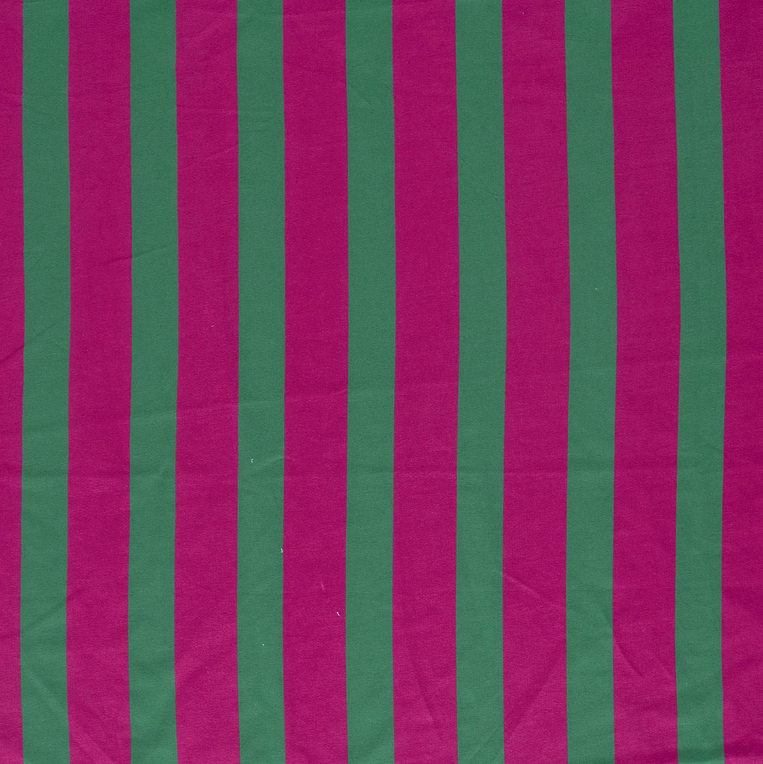 French Terry Vertical Stripe Fuchsia/Green