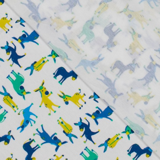 Jersey Katoen Donkey Blue/Aqua