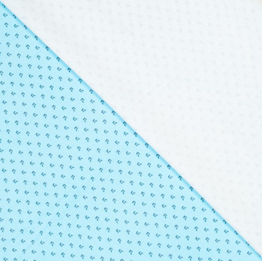 Jersey Katoen Anchor Aqua