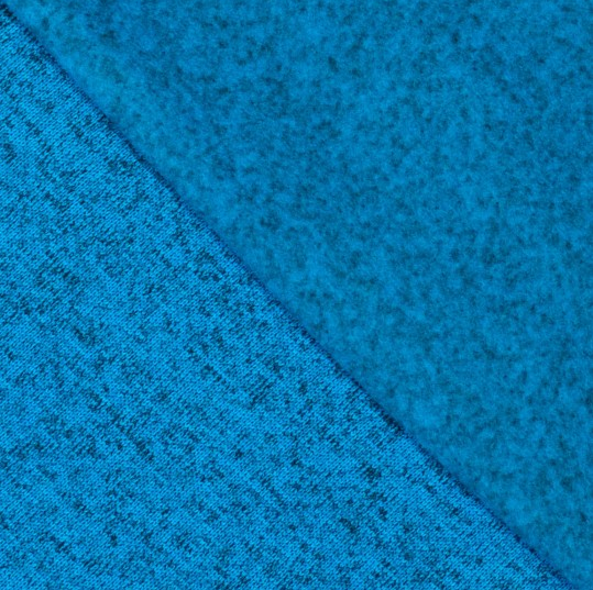 Tricot Fleece Melange Turquoise