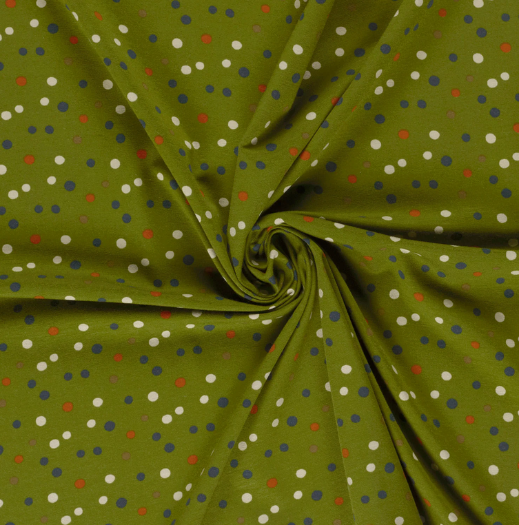 Jersey Katoen Dots Green