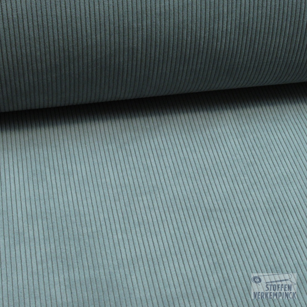 Ribfluweel Meubileringsstof Uni Blauwgrijs