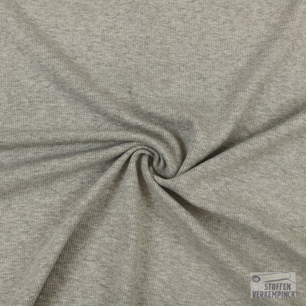 Ribjersey Licht Grijs Mélange - LAGE PRIJS