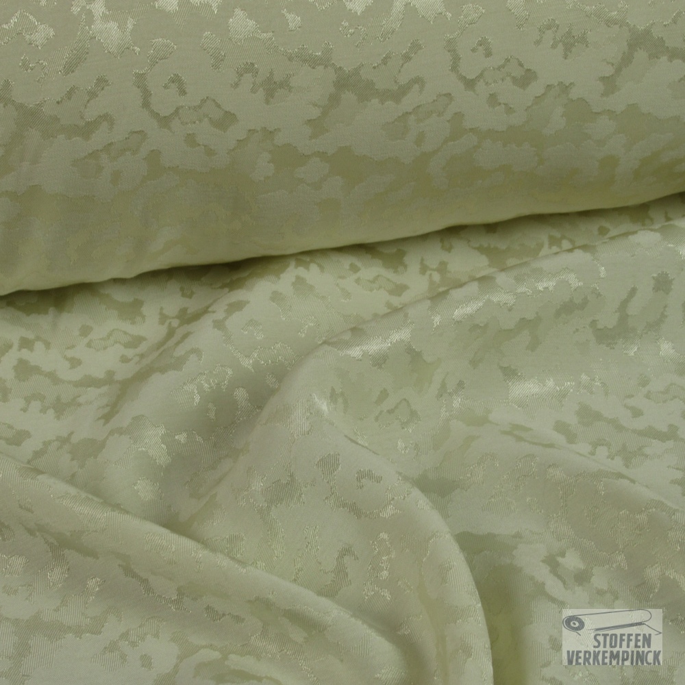 Satijn Viscose Jacquard Ecru