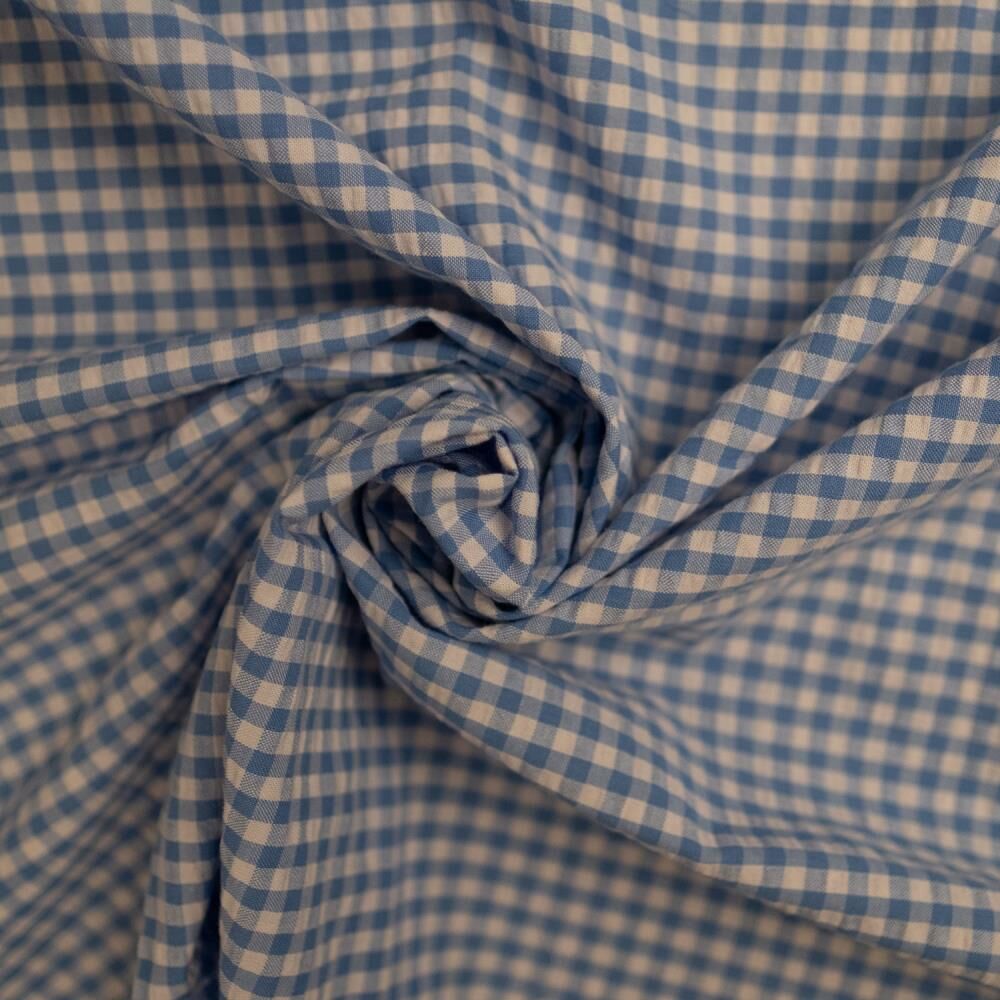 Seersucker Vichy Blauw