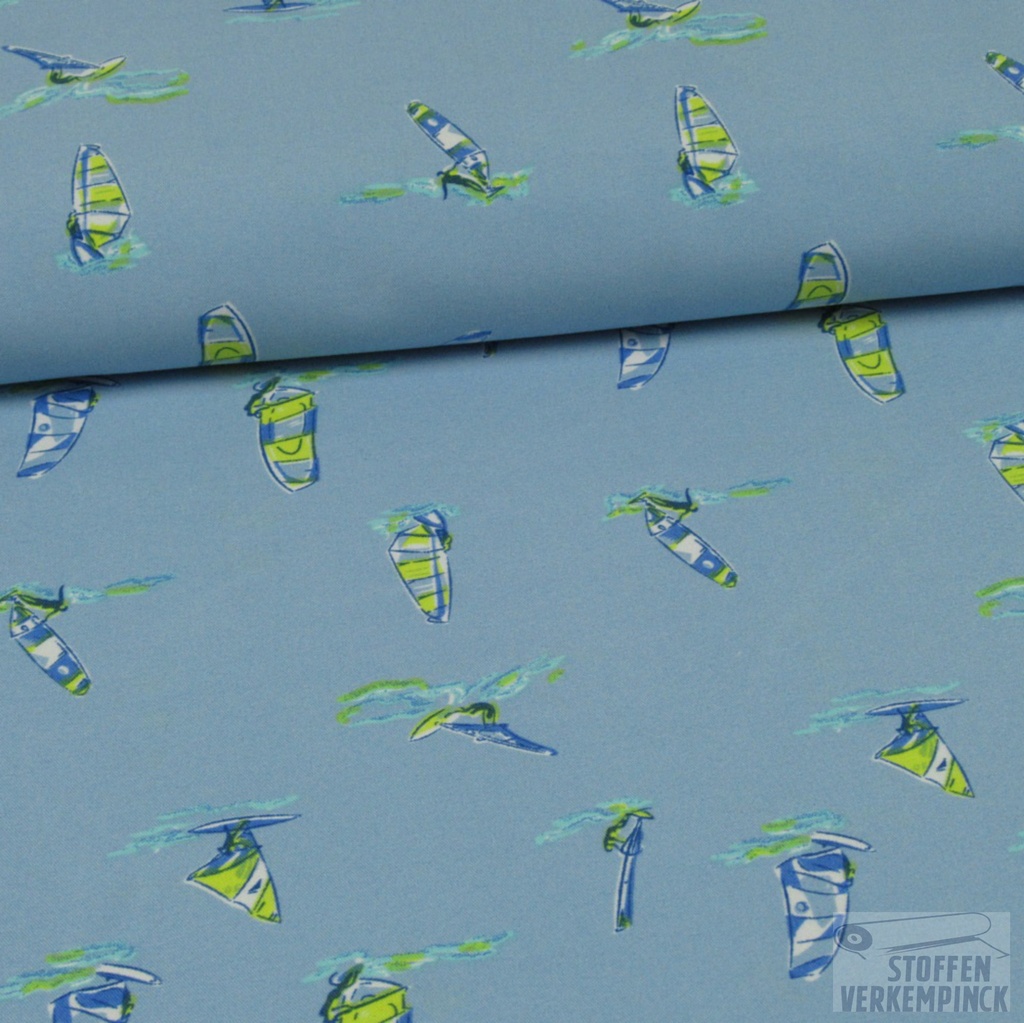 Swimming Print Windsurfing Light Blue