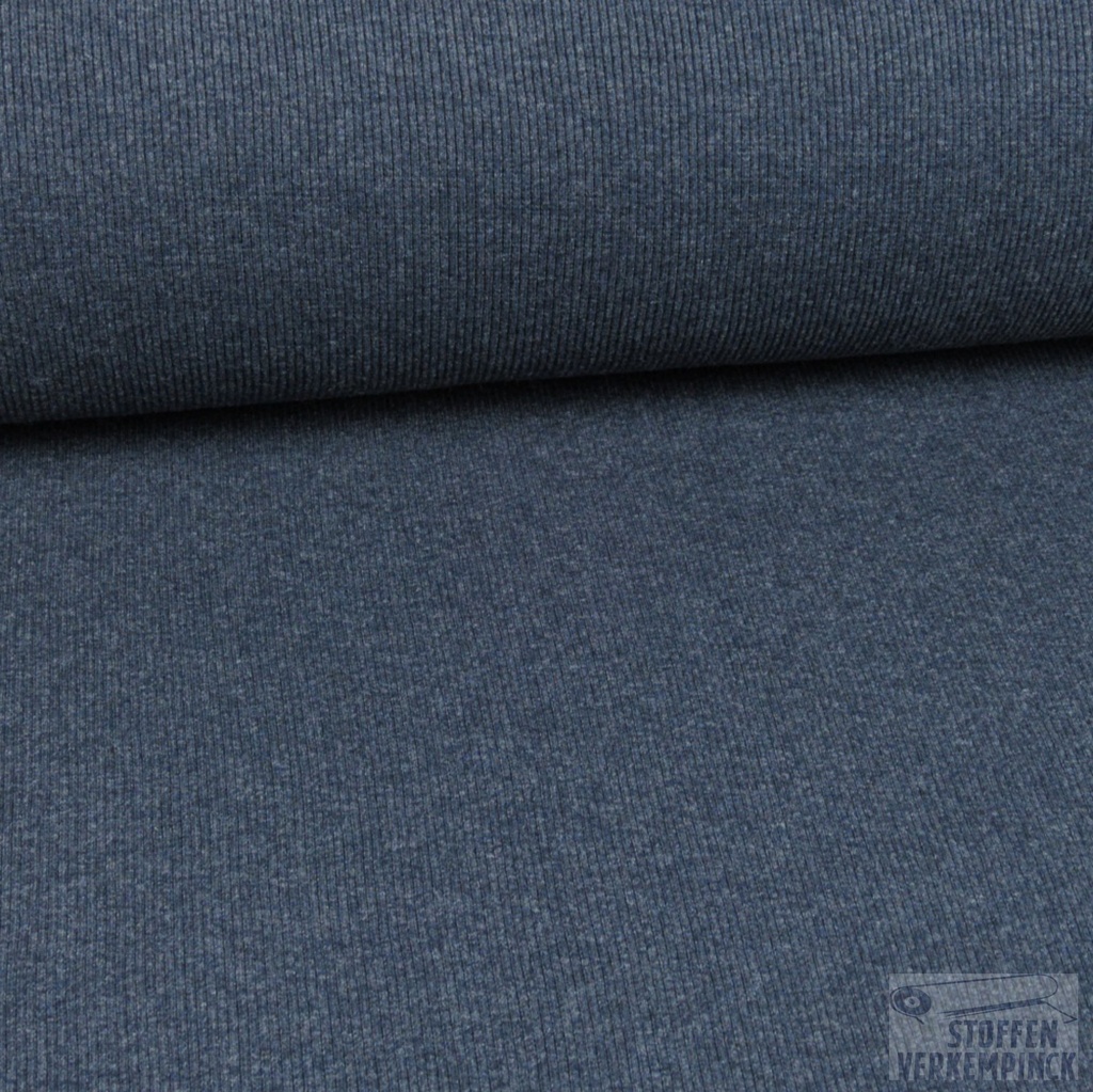 Boordstof Rib Mélange Navy