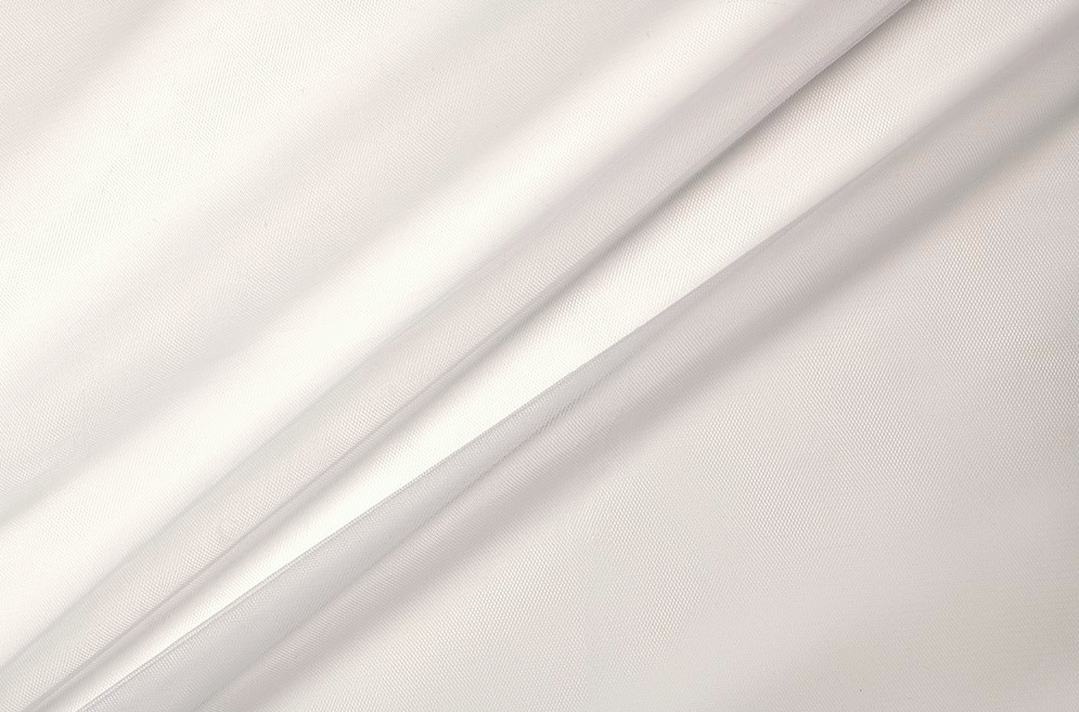 Tulle Soepel 300cm. Zijde Wit