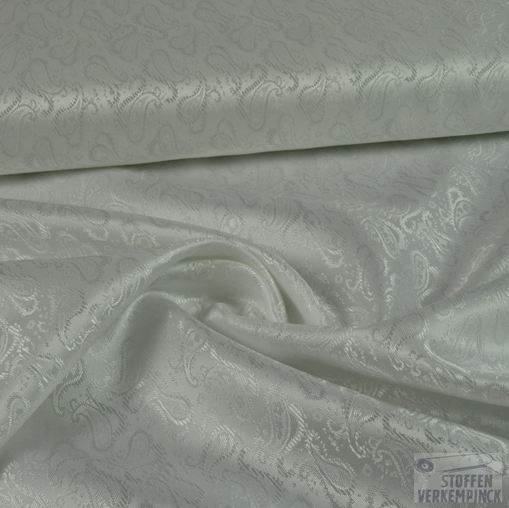 Voering Jacquard Cashmir Wit