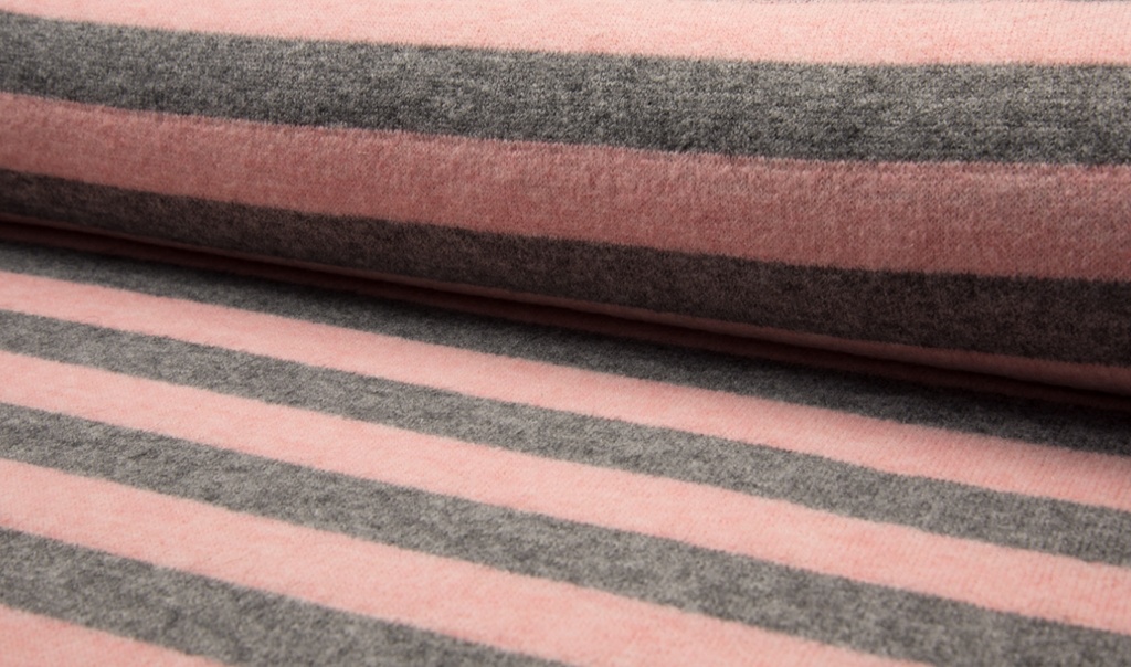 Jersey Wool Fiera Big Stripes Rose